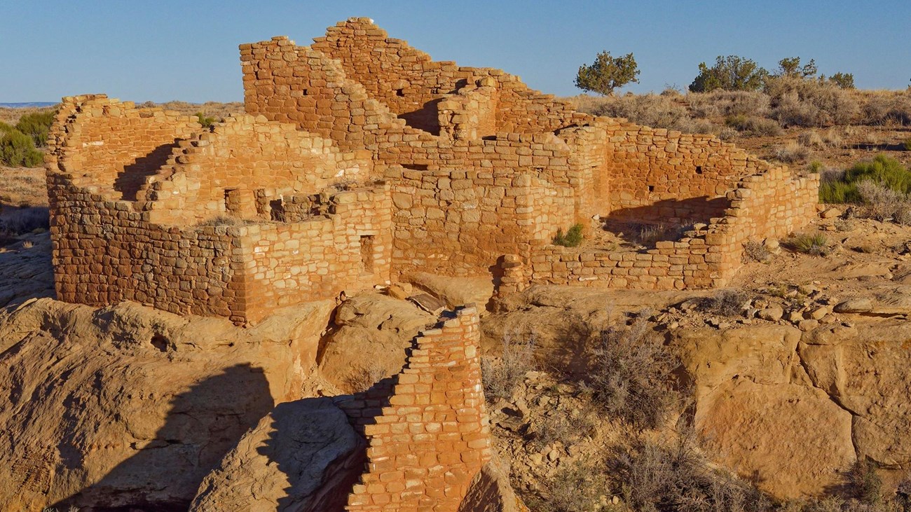 Hovenweep structures at sunset