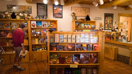 a bookstore in a visitor center