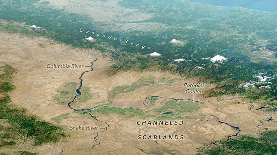 NASA graphic image showing the landscape impacted by the floods