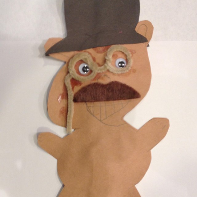 Kid's cutout popsicle artwork of Theodore Roosevelt