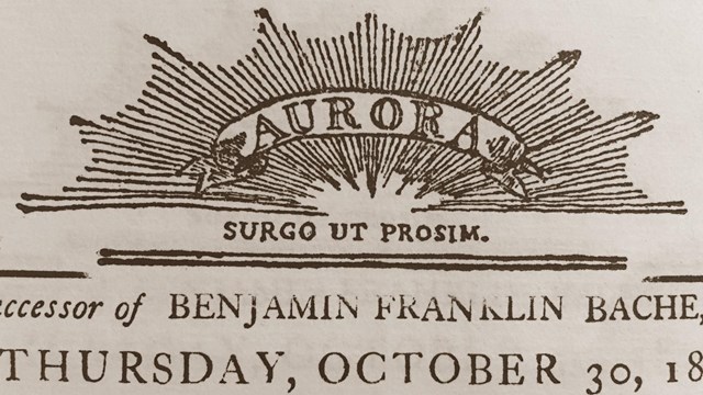 Image showing a detail from the masthead of the Aurora newspaper.