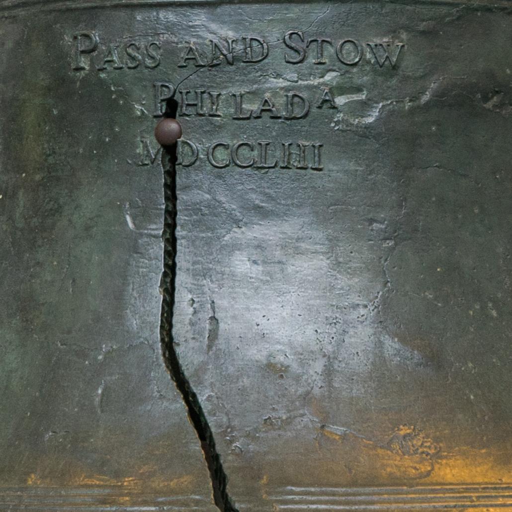 Bronze Liberty Bell with a crack