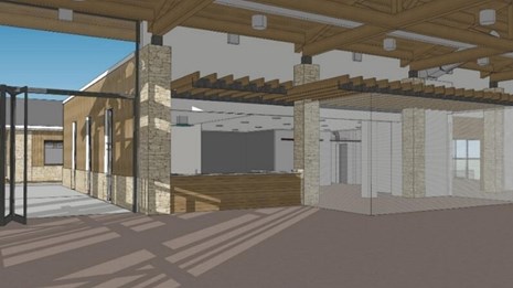 Concept drawing of a visitor center