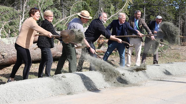 Group breaking ground on a construction project