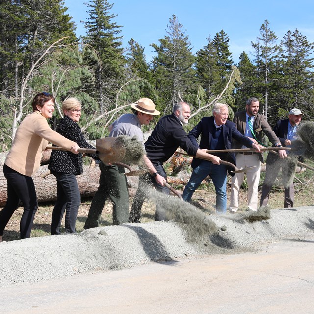 Group breaking ground on a construction project