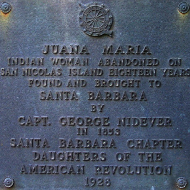 Plaque near the Lone Woman's grave.
