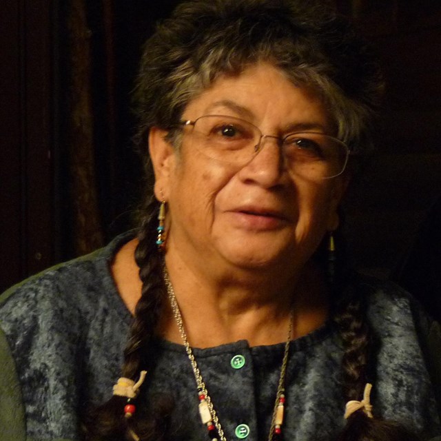 Seated American Indian woman