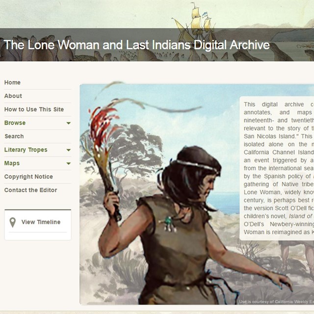 Image of digital archive webpage. 