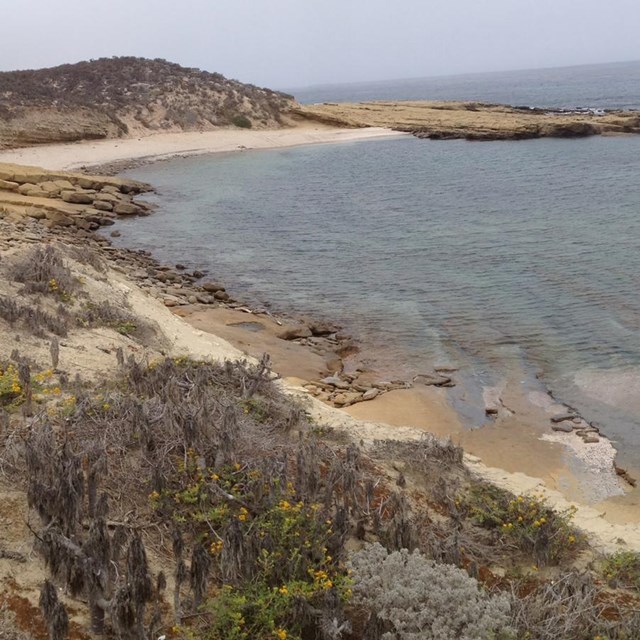 Harbor with sandy beach. © Steve Schwartz