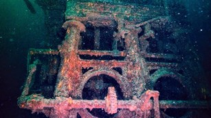 diver exploring SS Chisholm wreckage