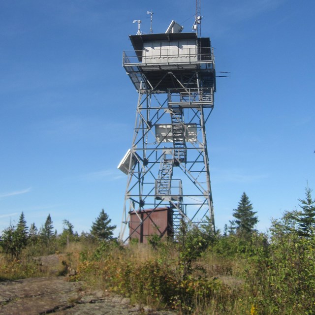 The Ojibway Tower rises above the Greenstone Ridge.