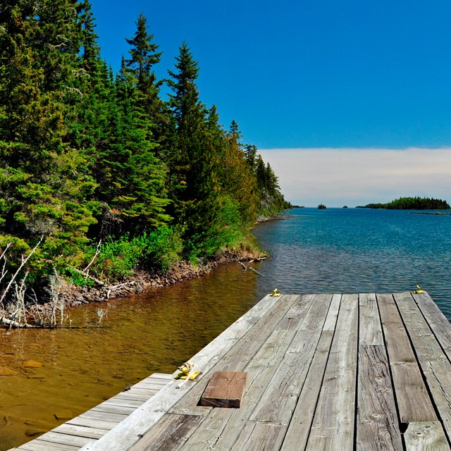 dock on Tobin Harbor near Hidden Lake