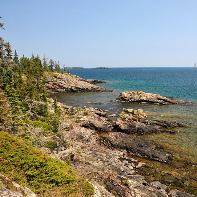 Rocky shoreline of Isle Royale.