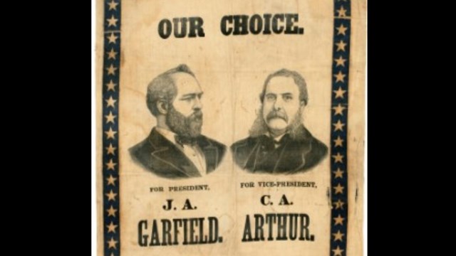 a campaign ribbon that has James A. Garfield on the left and Chester A. Arthur on the right!