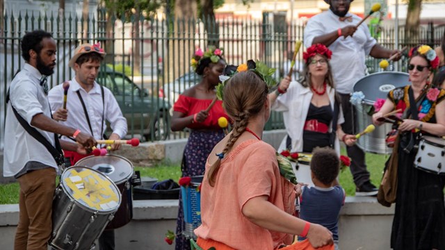 Dancing at Cinco de Mayo celebration