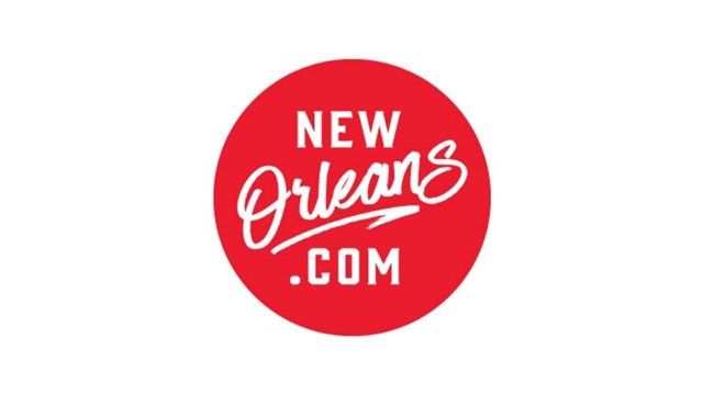 A red circle with white text that says "NewOrleans.com"