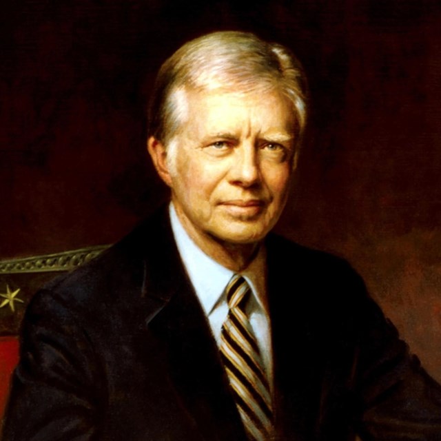 Official White House portrait of Jimmy Carter.