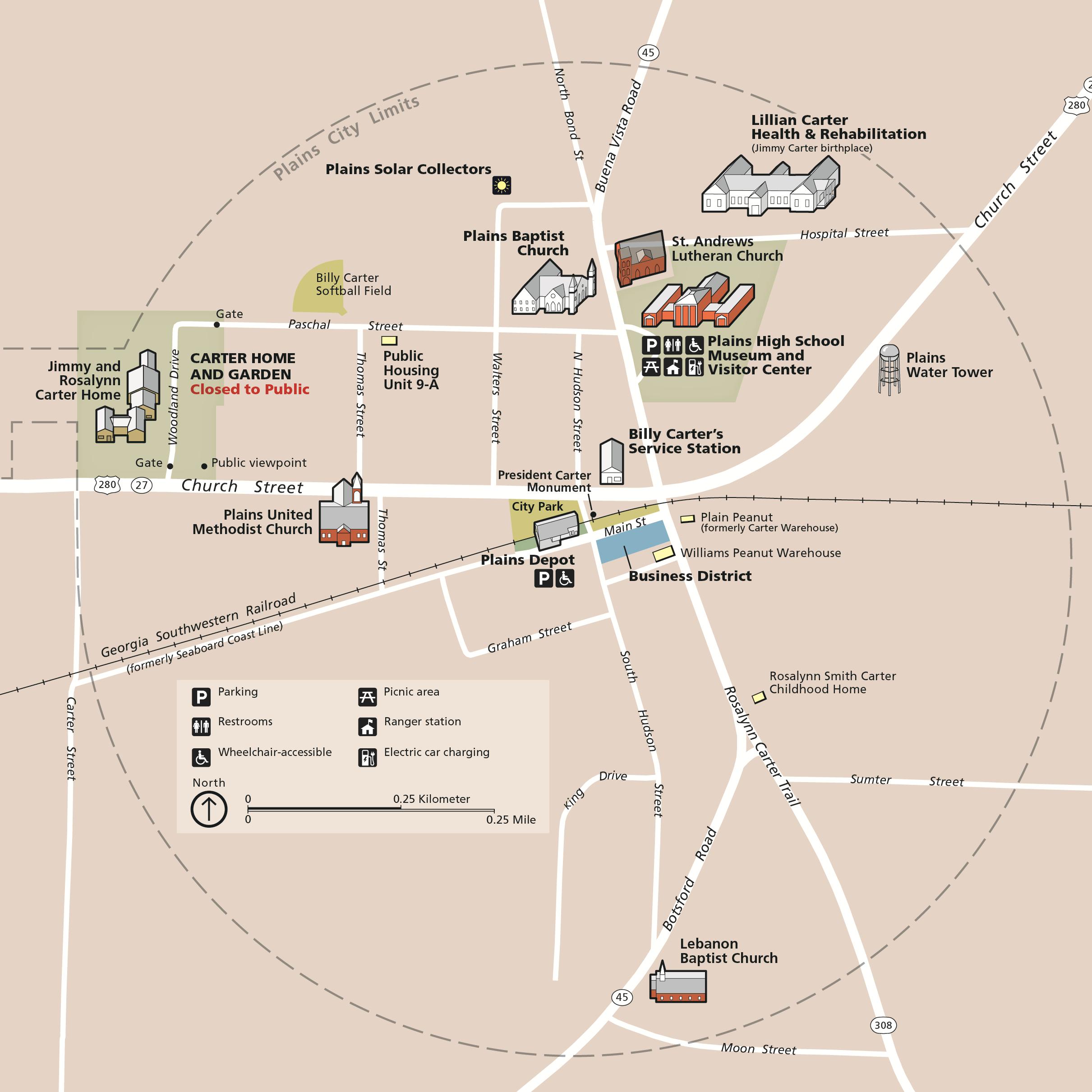 Map of Plains Georgia