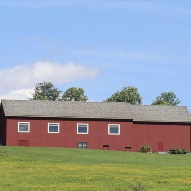 A red barn building