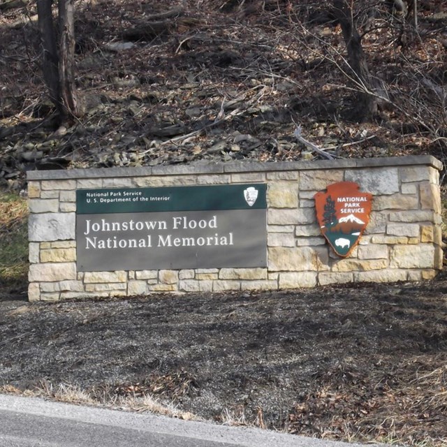The park entrance sign.