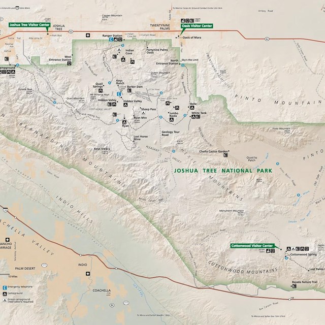 map of joshua tree national park Plan Your Visit Joshua Tree National Park U S National Park map of joshua tree national park