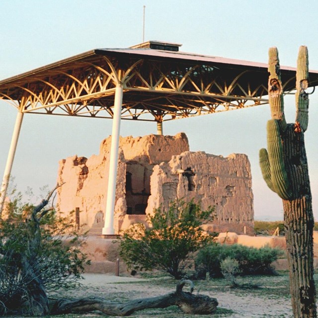 The adobe Casa Grande as seen from the northeast