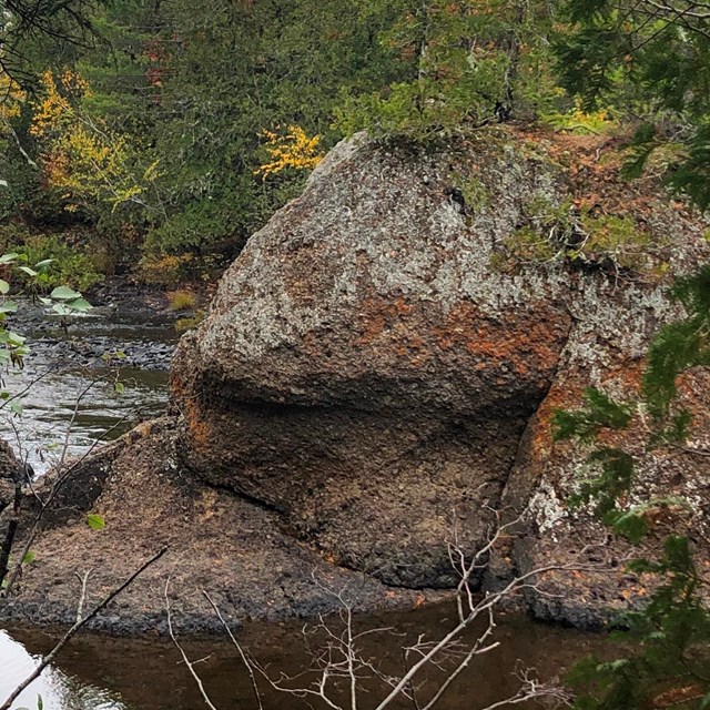 Large boulder in a river