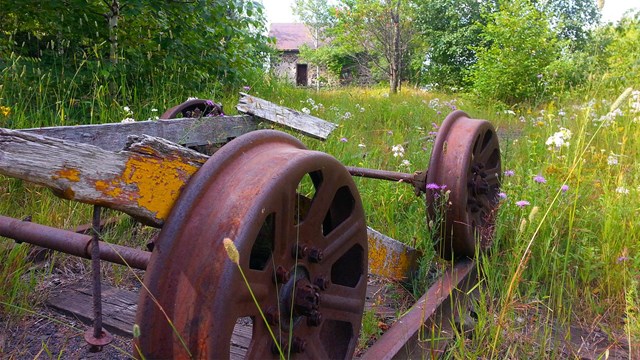 Rusting rail car outside