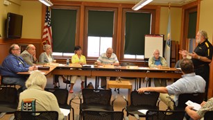The advisory commission during one of their quarterly meetings.