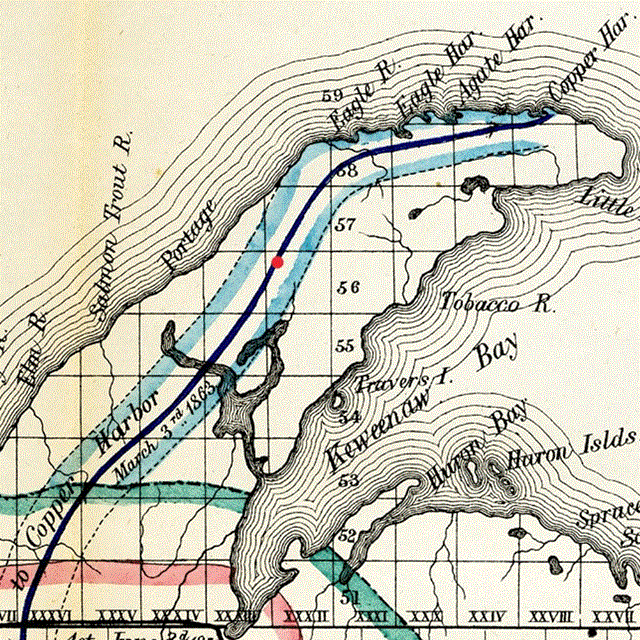 1865 Michigan Public Survey Map
