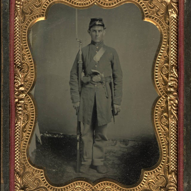 NPS Keweenaw NHP Archives  Corgan--[cased tintype]--[civil war soldier]--ca. 1863