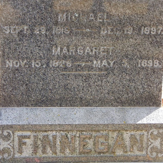 Grave marker for Finnegan family