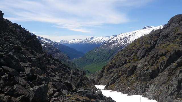 Mountain pass on a sunny day