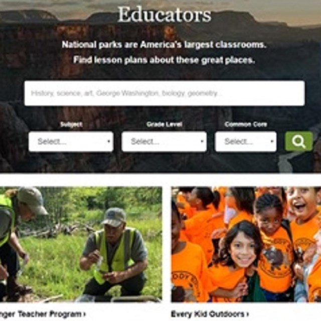 Screenshot of educator's portal main page