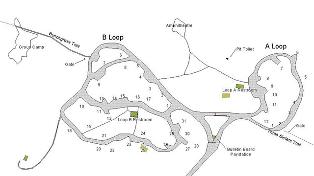 Map of Indian Well Campground.