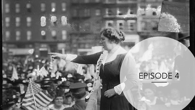 Margaret Hinchey speaking at a suffrage rally