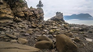 A rocky coastline