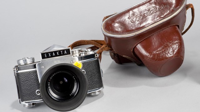 A Exakta camera and leather case