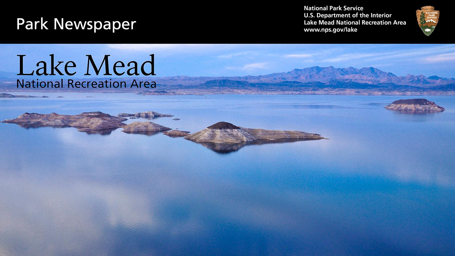 Photo of Lake Mead at sunset. 