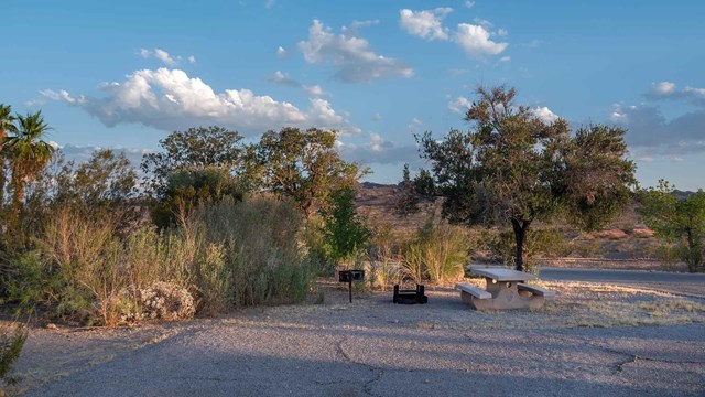 camp site at Las Vegas Bay Campground