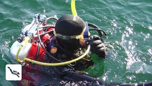Person in scuba gear in the water
