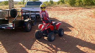 Young visitor prepares to ride at Blue Creek