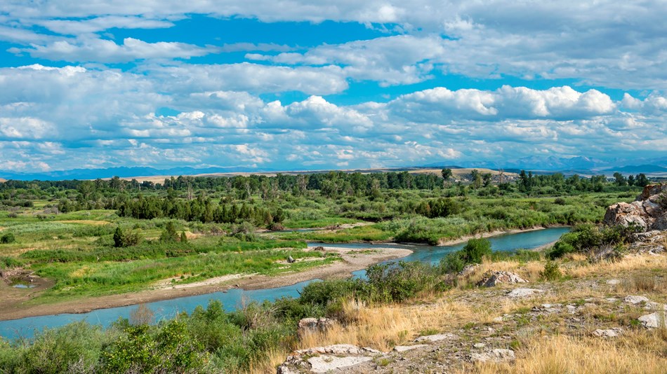 Scenic view of water and sky in Montana