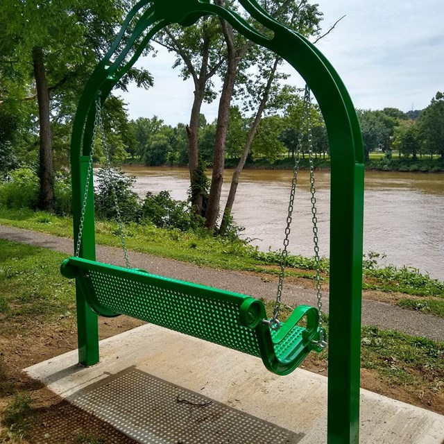 River with bench