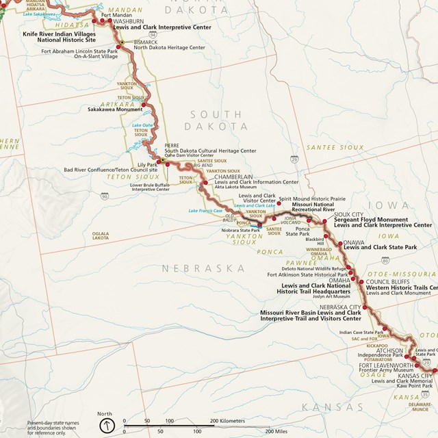map of the US with red line running through