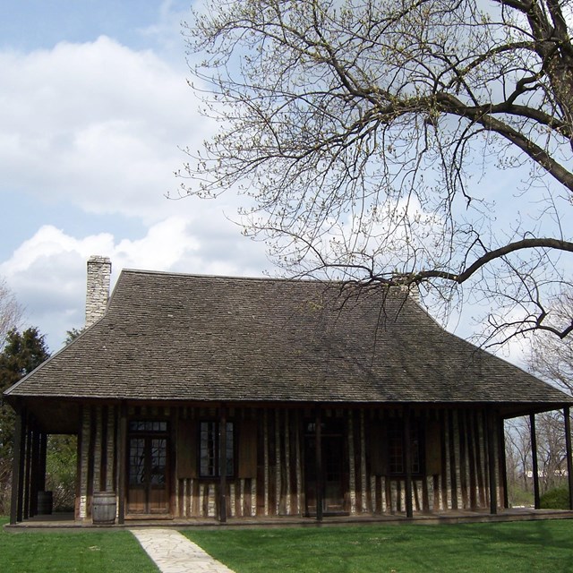 Old cabin courthouse building