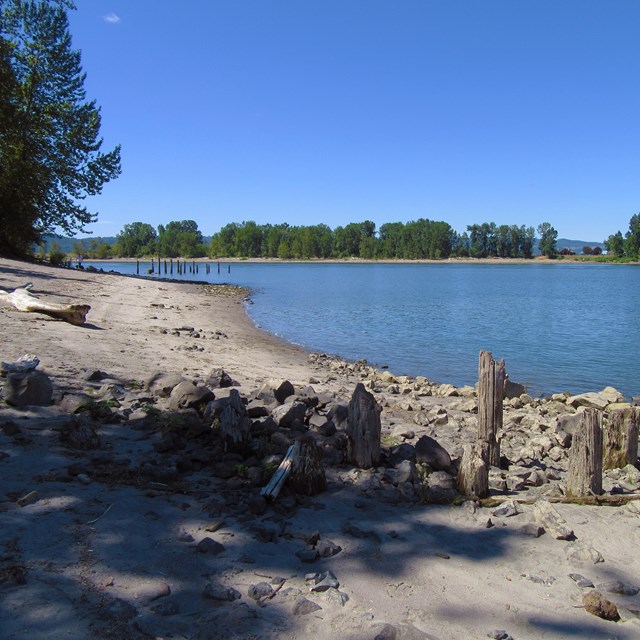 River with sandy shore 