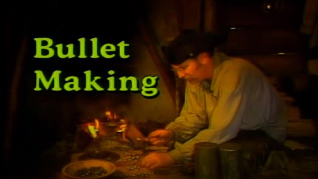 Photo of living history video with the title Bullet Making featuring man in period clothing