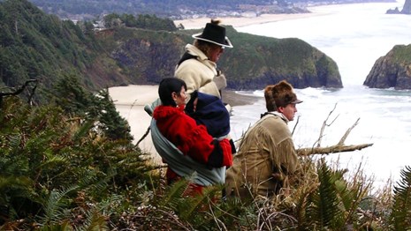 Actors portraying members of the Corps of Discovery at Tillamook Head