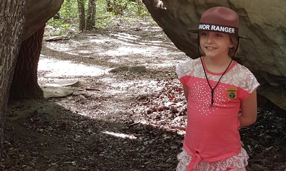Jr. Ranger Mia exploring Mushroom Rock